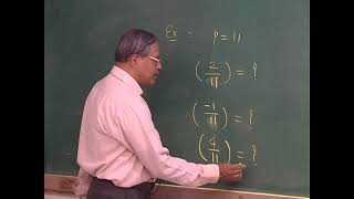 Number Theory Lecture24 by Prof S A Katre  Legendre Symbol and Quadratic Reciprocity Law [upl. by Vala380]