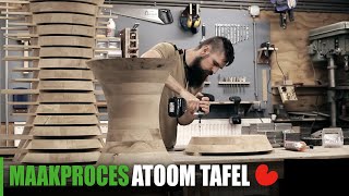 Burgum  Tafel maken  Kolompoot  Eetkamertafel  Process of making a special wooden table leg [upl. by Anitac]