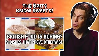 American Reacts to British Food You Have To Try [upl. by Alegnatal]