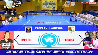 LIVE PORPROV LAMPUNG VOLI PUTRI METRO INTANCINDY cs 🆚 TUBABA CUPLISLUSISARI [upl. by Anastice]