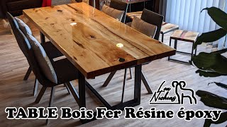 Tutoriel  Table design en bois tilleul et résine époxy Farmhouse Dining Table Epoxy tutorial diy [upl. by Emelda]