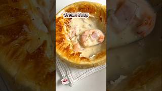 Puff Pastry Cream Mushroom Soup shorts soup cooking [upl. by Ardnasac637]