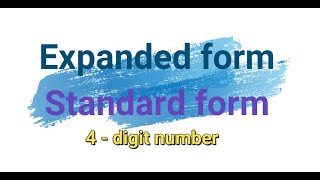 class III  Expanded form Standard form of 4  digit numberExpanded form 4digit numbers [upl. by Mcleod]