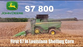 John Deere S7 Shelling Corn in Louisiana 4K [upl. by Bekah]