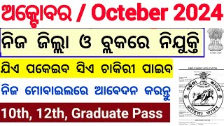 Top Odisha Government Jobs in October 2024  Odisha New Job Vacancy 2024  Jobs Odisha [upl. by Clerc]