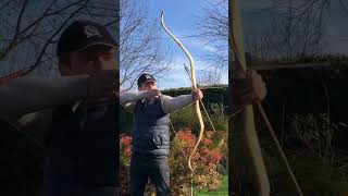 Shooting a Light Yew Recurve Bow [upl. by Aicatsue911]