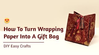 How To Make Paper Bags Out Of Wrapping Paper  How To Make Origami Paper Bag [upl. by Eenor]