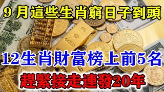 9月這些生肖窮日子走到頭！12生肖財富榜上前5名！趕緊接走連發20年！準的可怕！運勢 風水 佛教 生肖 发财 横财 【佛之緣】 [upl. by Arlyne579]