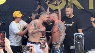 Posledný Staredown ATTILA VÉGH vs KARLOS VÉMOLA  Váženie OKTAGON 58 [upl. by Myrtia571]