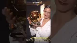 AITANA Bonmati from Barcelona won the women Soccer Ballon Dor [upl. by Ifar257]