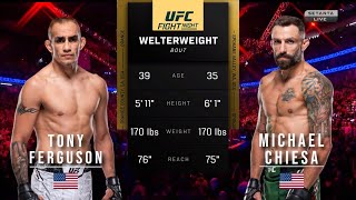 TONY FERGUSON VS MICHAEL CHIESA FULL FIGHT UFC ABU DHABI [upl. by Nosac]