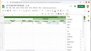 Accounting  Chapter 12  Mastery Problem  Payroll Register  Formulas [upl. by Wandy996]