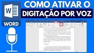 COMO ATIVAR a DIGITAÇÃO por VOZ NO WORD  TUTORIAL PASSO A PASSO [upl. by Eliott]