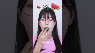 Big Watermelon Vs Small Watermelon Eating challenge 🤣shortstrandingytshorthumanitychallenge [upl. by Llibyc]