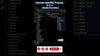 program format specifiers in C  shorts youtube ytshorts trending reels music viralvideo [upl. by Mehcanem854]