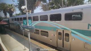 53124 Pre Metrolink SB Line 318 departs El Monte station seen from M329 [upl. by Tekcirk]