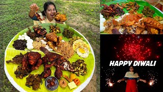 Diwali Kari Virundhu  நம்ம வீட்டு தீபாவளி கறி விருந்து  All Types of Non Veg Recipe Eating [upl. by Nonnahs]