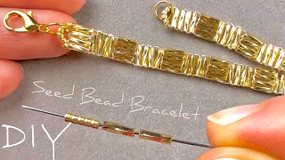 Bugle Beads Jewelry Tutorial Bugle Beaded Bracelet  Seed Bead Jewelry Making [upl. by Nolan751]