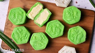 Durian Pandan Snow Skin Mooncakes  Easy NoBake Mooncake Recipe  Jaja Bakes [upl. by Aivax475]