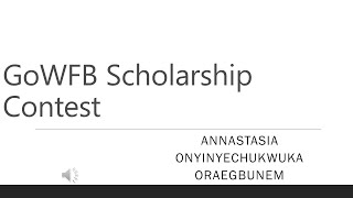 GoWFB Scholarship Contest [upl. by Ellenyl]