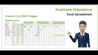 Create your own Employee Attendance Template using Excel 365 [upl. by Edrock]