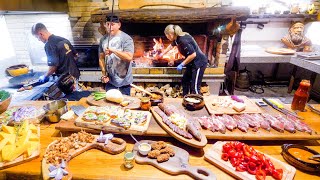 Insane Food in Romania  GIGANTIC MEDIEVAL BBQ  Mangalica Hairy Pig [upl. by Christan]