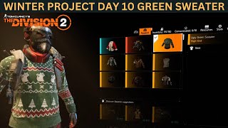 The Division 2  THE WINTER PROJECT DAY 10 UGLY GREEN SWEATER [upl. by Akienaj]