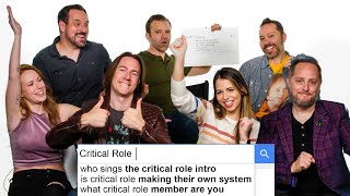 Critical Role Cast Answers The Webs Most Searched Questions  WIRED [upl. by Nnayllas981]