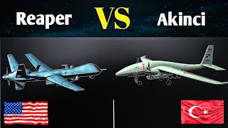 MQ9 Reaper VS Bayraktar Akinci Combat Drone  Turkish Vs Americas Military Drone [upl. by Sanborn]