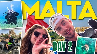 MALTA VLOG Day 2  Scuba Diving Crystal Lagoon Boat Trip amp Quad in Gozo  CheckYeti [upl. by Ahcila398]