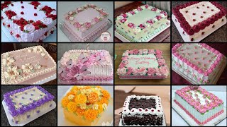 Latest Square Cake Decorating ideas 2023  Selected Square Shape Cake Design [upl. by Nnylodnewg]