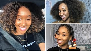 BRAID OUT ON BLOW DRIED NATURAL HAIR [upl. by Warder281]