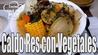 CALDO DE RES CON VEGETALES RIQUÍSIMO [upl. by Tahmosh]