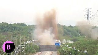 North Korea Blows Up Roads to South in Latest Escalation [upl. by Ynavoeg688]