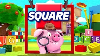 Dumpster Truck amp Little Pig Learn Square Shape amp Craft  appMink Kids Cartoon [upl. by Celestyna]