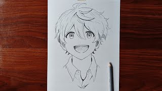 Anime Drawing tutorial  How to draw Anime boy easy stepbystep for beginners [upl. by Timmons680]