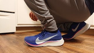 Nike Vaporfly 4 Flyknit ROYAL BLUE Review amp ON FEET [upl. by Clementine321]