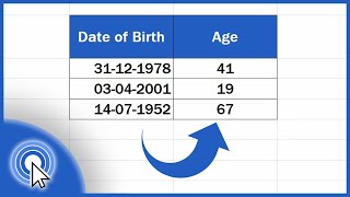 How to Calculate Age Using a Date of Birth in Excel The Easy Way [upl. by Rhoades]