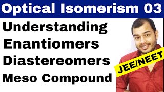 Isomerism 11  Optical Isomers 03  Enantiomers  Diastereomers Meso  Total Isomers JEENEET [upl. by Peh]