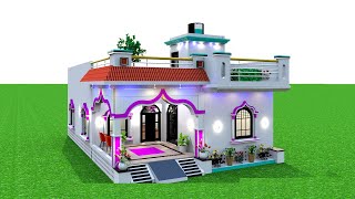 New House Plan Idea in 3D  New Home Design in Village  3 room house design [upl. by Iaoh]