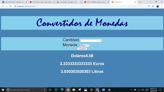 Convertidor de monedas en Php [upl. by Ahsinej]