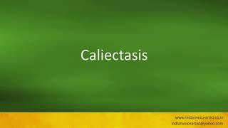 Pronunciation of the words quotCaliectasisquot [upl. by Appilihp]