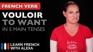 Vouloir to want in 5 Main French Tenses [upl. by Ailet377]