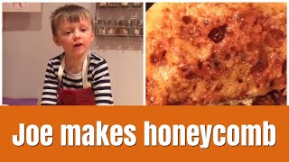 How to make honeycomb  cinder toffee  3 ingredient recipes  baking with kids [upl. by Mastrianni]