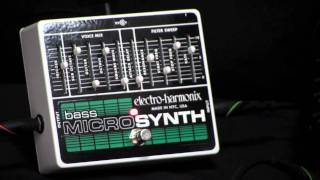 EHX Bass Micro Synth w fretless at 13th Street Guitars [upl. by Ayaros]