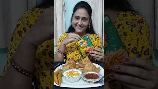 15 Second Aloo Samosa Eating Challenge 😍 shorts foodchallenge [upl. by Curnin]