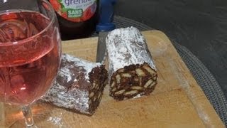 gâteau facile  un saucisson tout chocolatsalame di cioccolato [upl. by Lacombe]