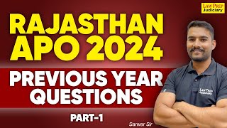 Rajasthan APO 2024 Previous Year Question Paper  Part1 [upl. by Atiuqrahs]