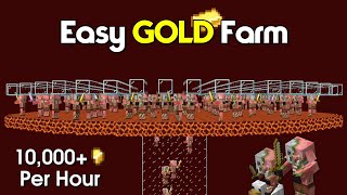 Minecraft Easy and Efficient Gold Farm Tutorial 120  10000 Items Per Hour [upl. by Ervin]