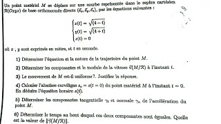 Examen 1 partie 1 Mécanique de point matériel S1 Contrôle تطوان  SMPC SMIA ENSA MIPC MIp [upl. by Austreng]